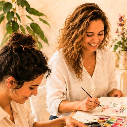 ״שישי נשי״ הכנת כרטיסי ברכה בצבעי מים